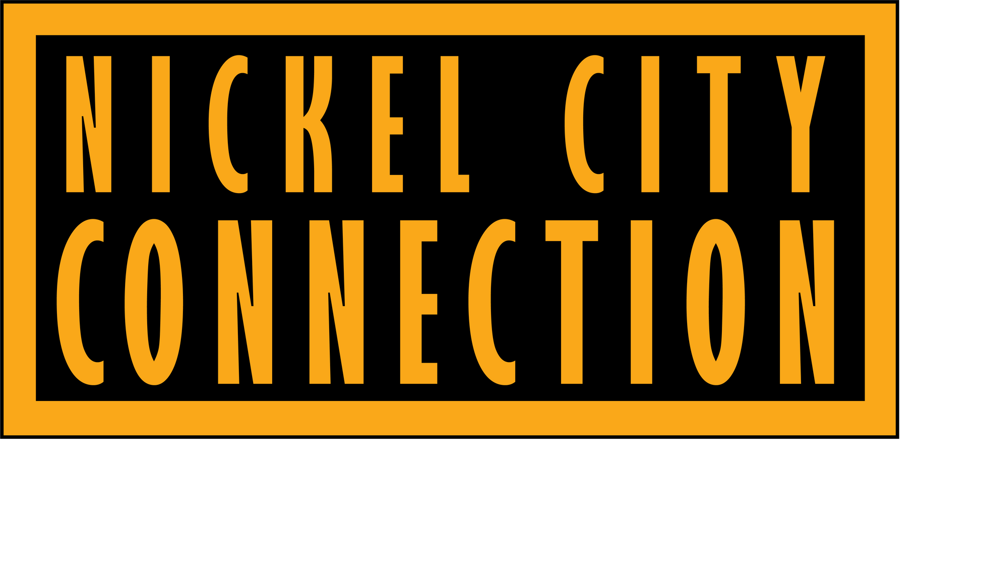 A bold "Nickel City Connection" logo in gold and black, featuring a strong, clean design within a rectangular border.