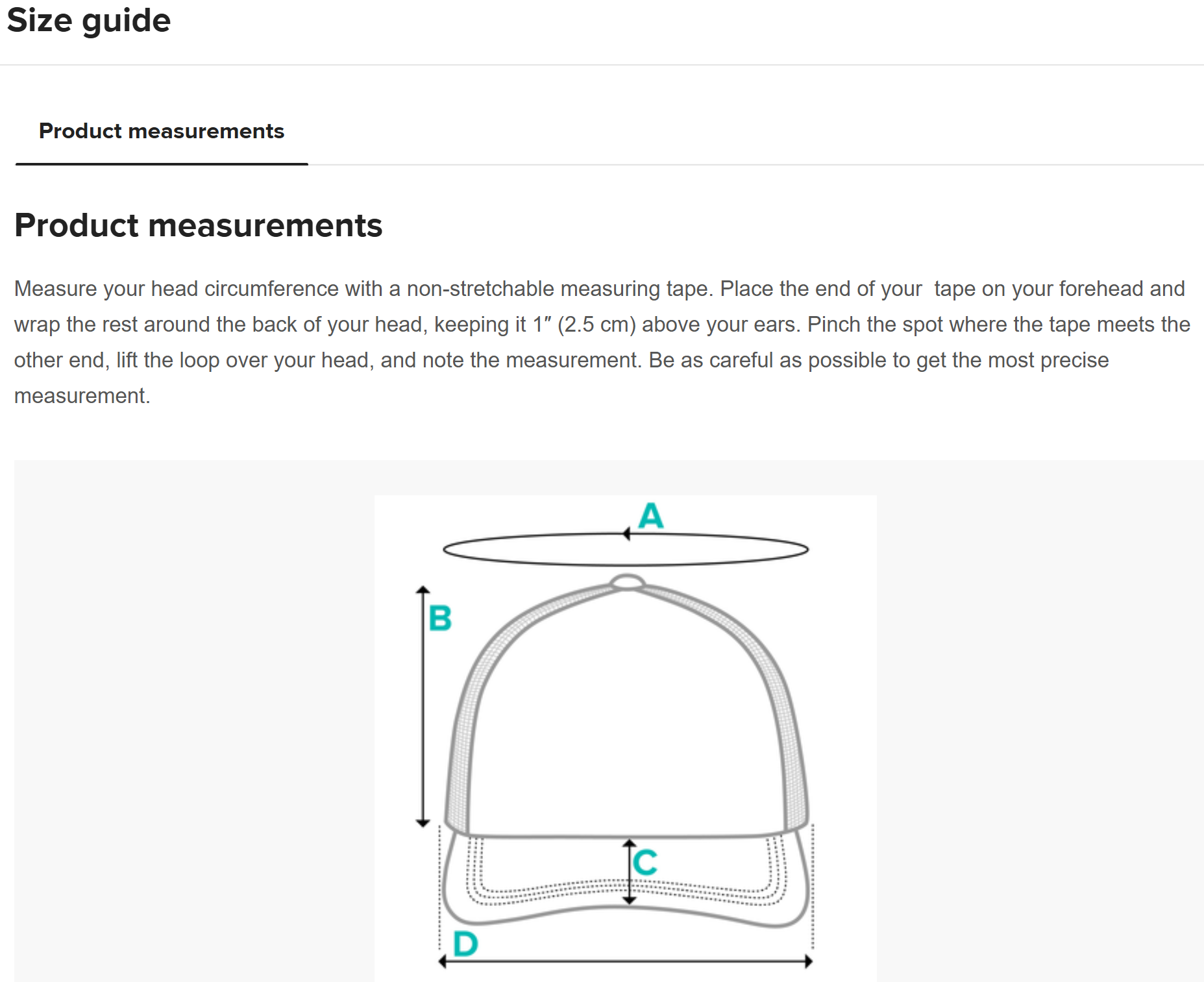 Trucker hat size guide