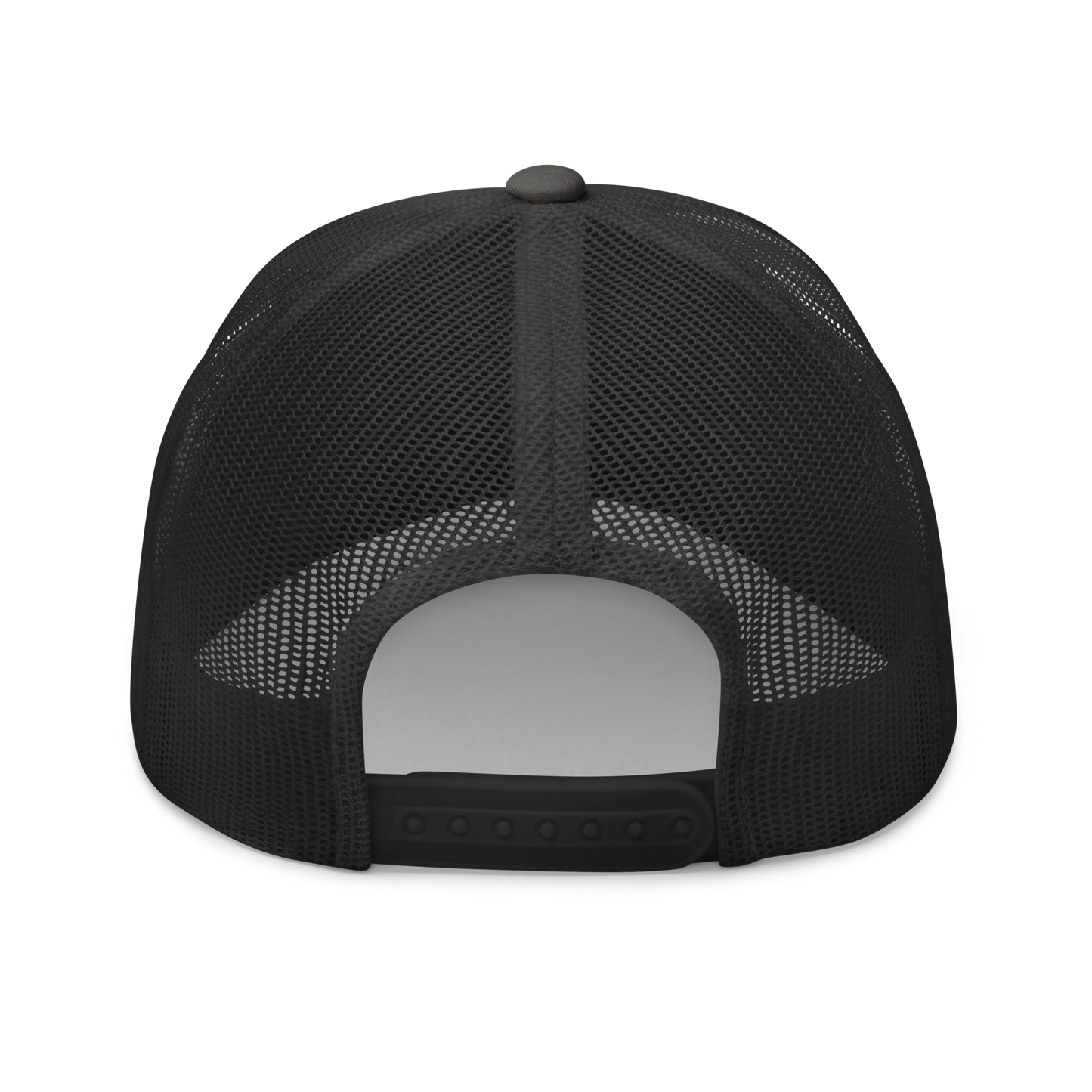 back of gray hat.