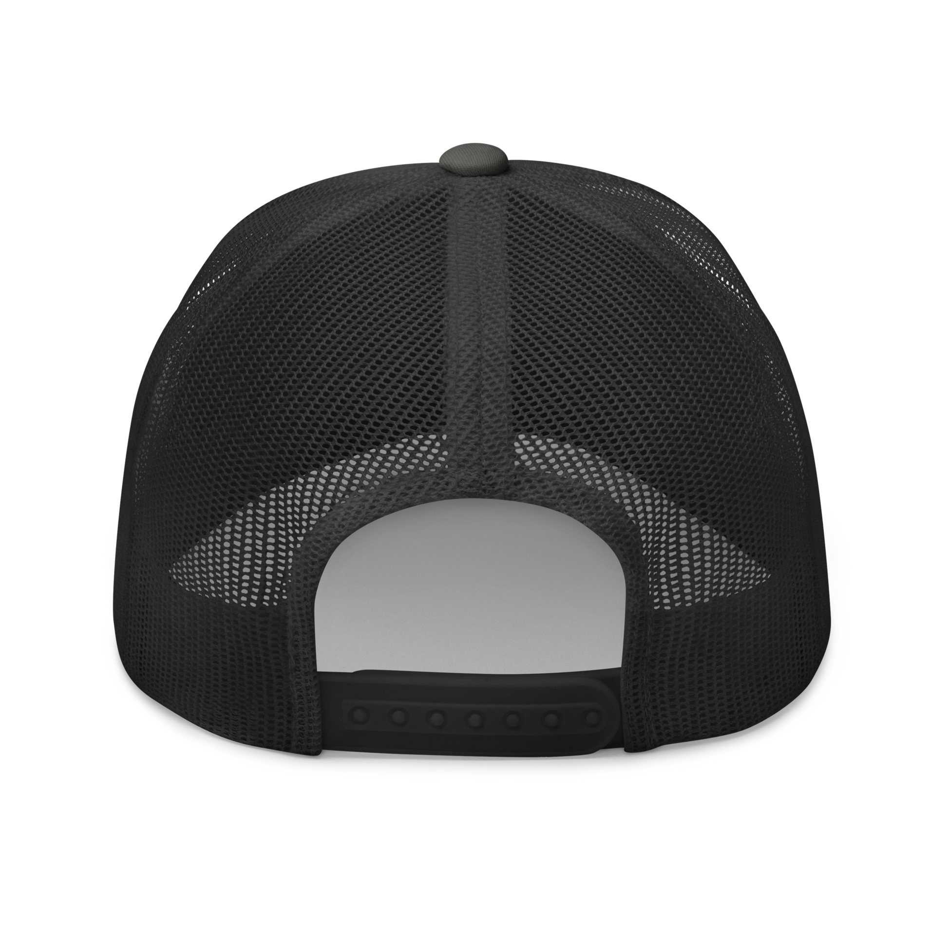 back of gray hat.