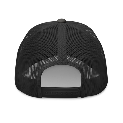 back of gray hat.
