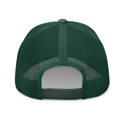 back of green hat.