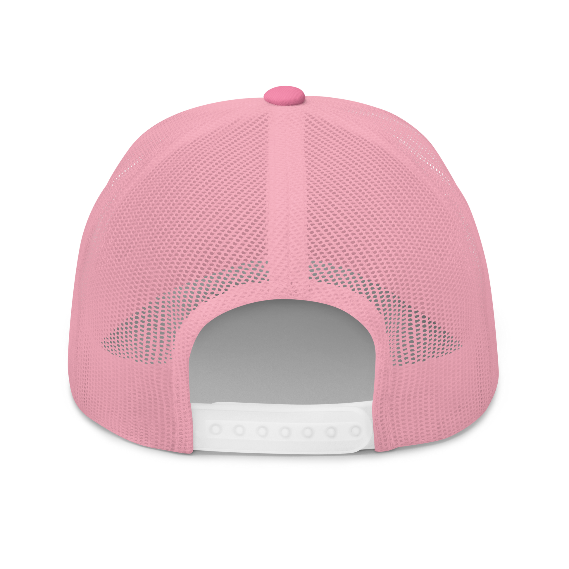 back of pink hat