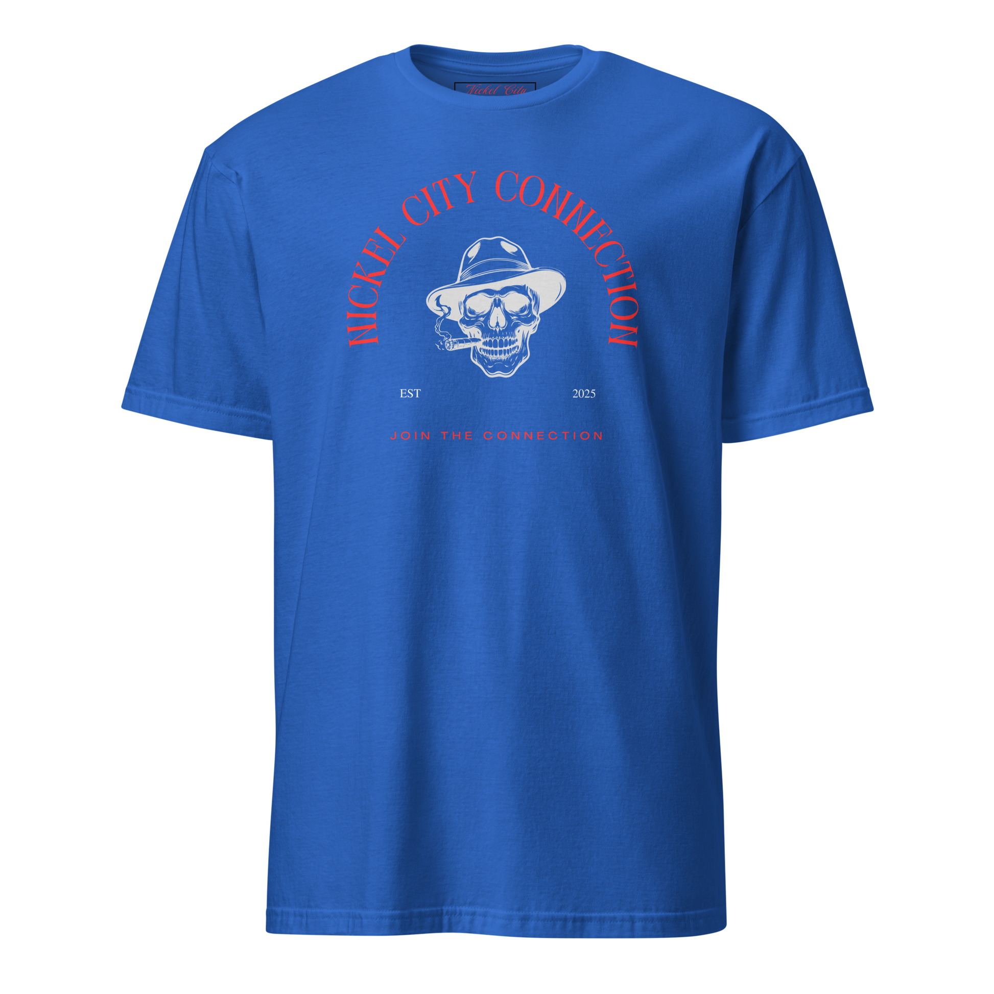 Nickel City Connection with SKull Smoking on blue shirt